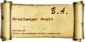 Breslmayer Anett névjegykártya